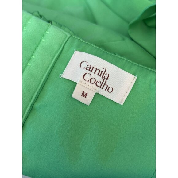 Camila Coelho Green Ruffled Tie-Strap Crop Top Sz M Revolve NWT Summer Coachella - Picture 5 of 7